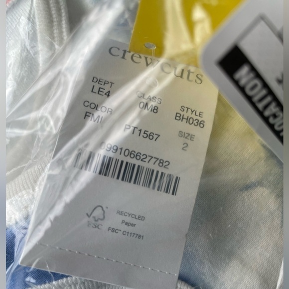 J.Crew Crewcuts Kids Blue Fountain Mist tank top pajama sleep set Size 2 NWT - Picture 4 of 4